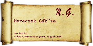 Marecsek Géza névjegykártya